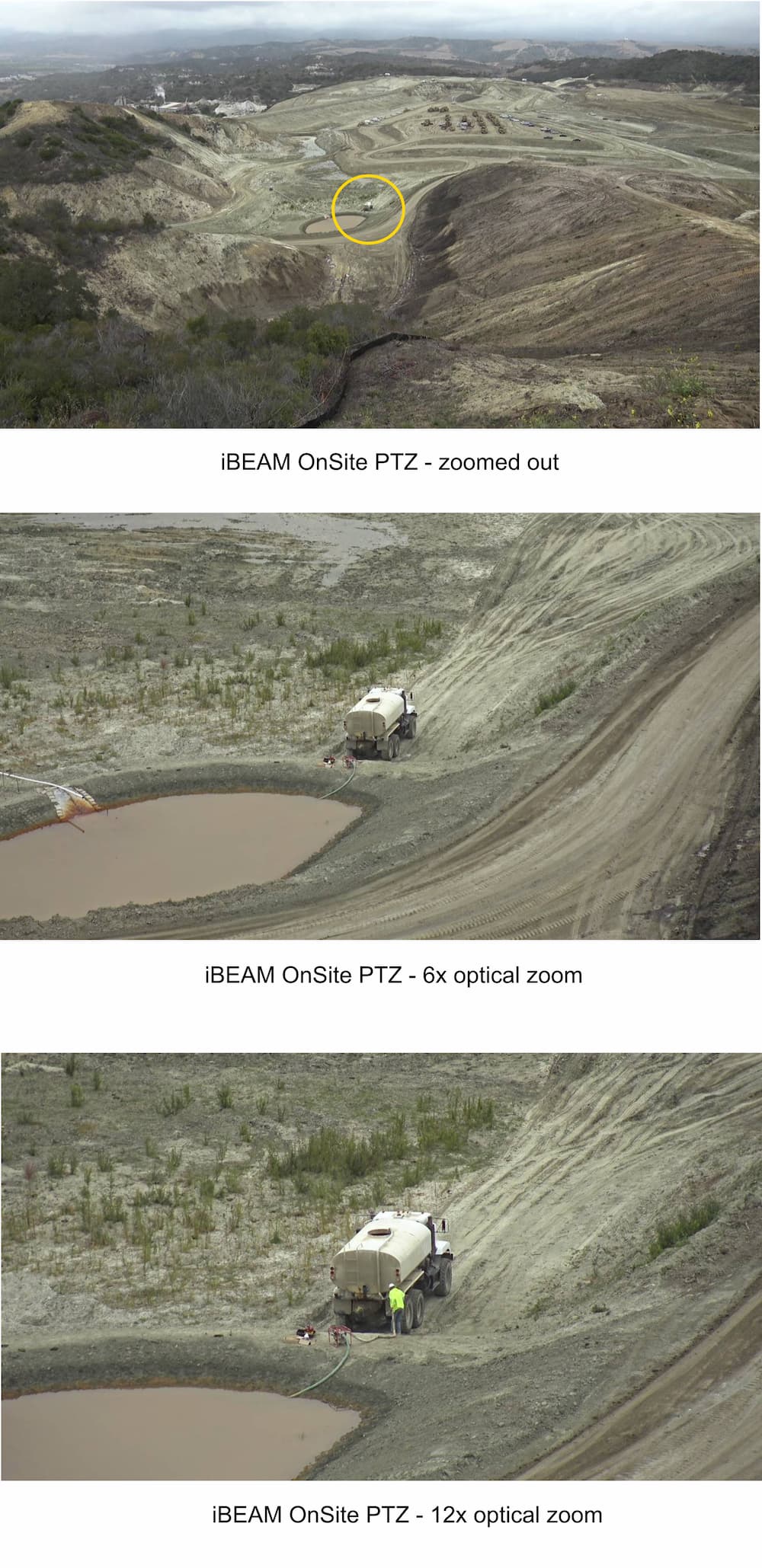 PTZ construction camera optical zoom